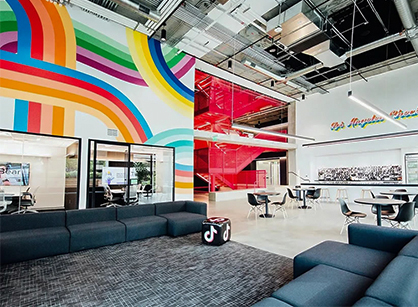 TikTok短视频社交媒体办公空间是怎样做装修设计的？？？